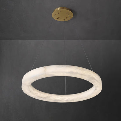 Marika Alabaster Chandelier - Elegant Design with Adjustable Height &