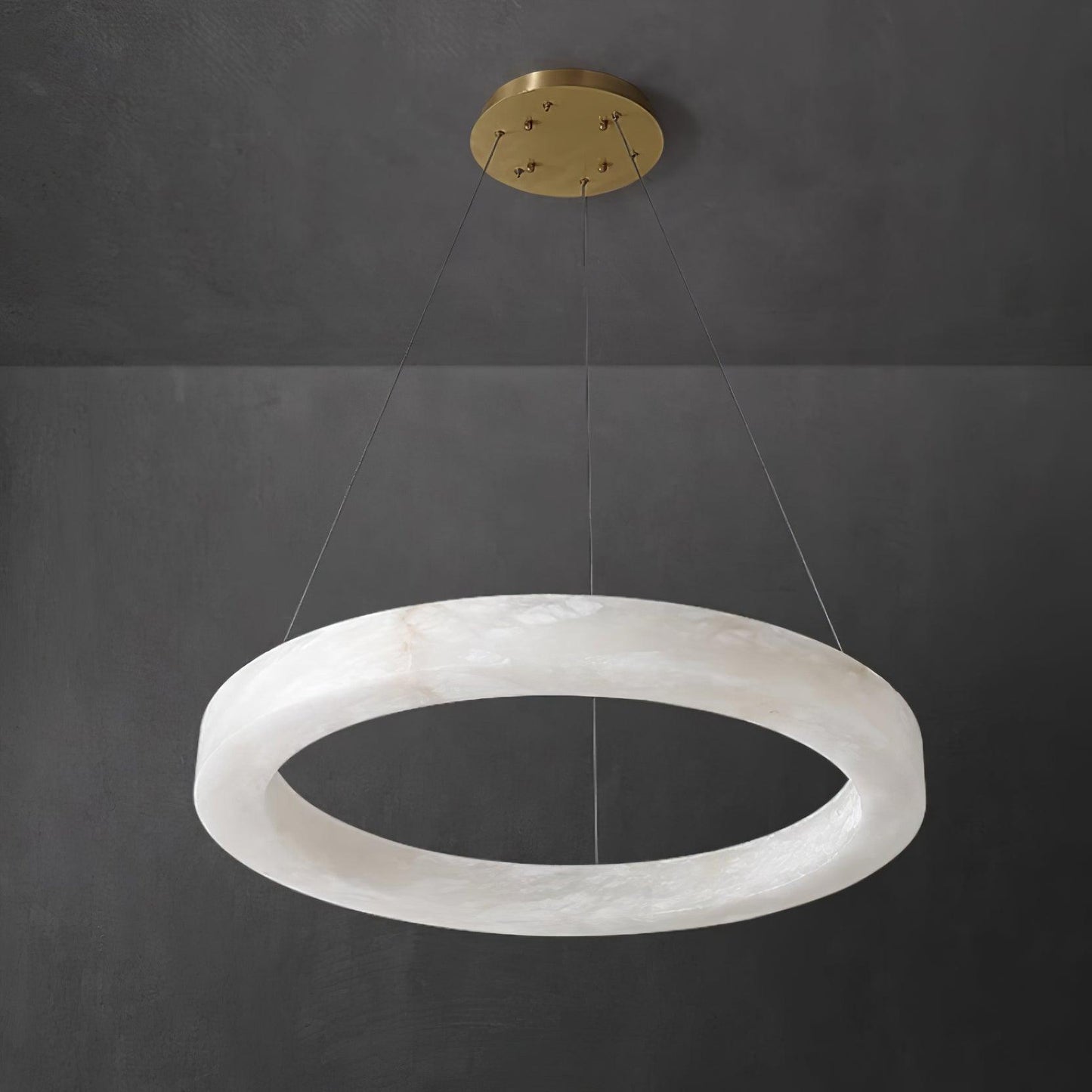 Marika Alabaster Chandelier - Elegant Design with Adjustable Height &