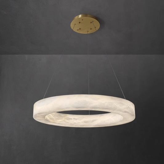 Marika Alabaster Chandelier - Elegant Design with Adjustable Height &