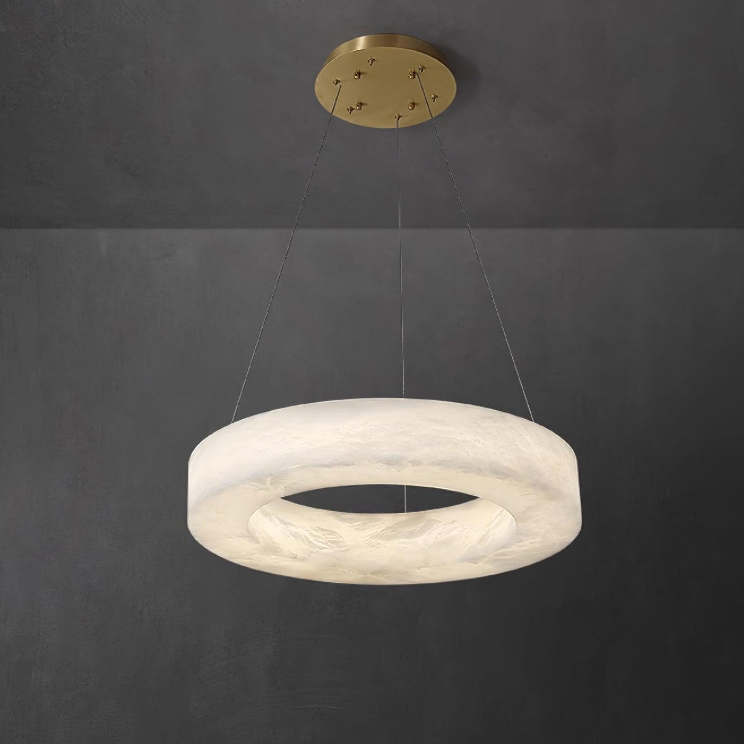 Marika Alabaster Chandelier - Elegant Design with Adjustable Height &