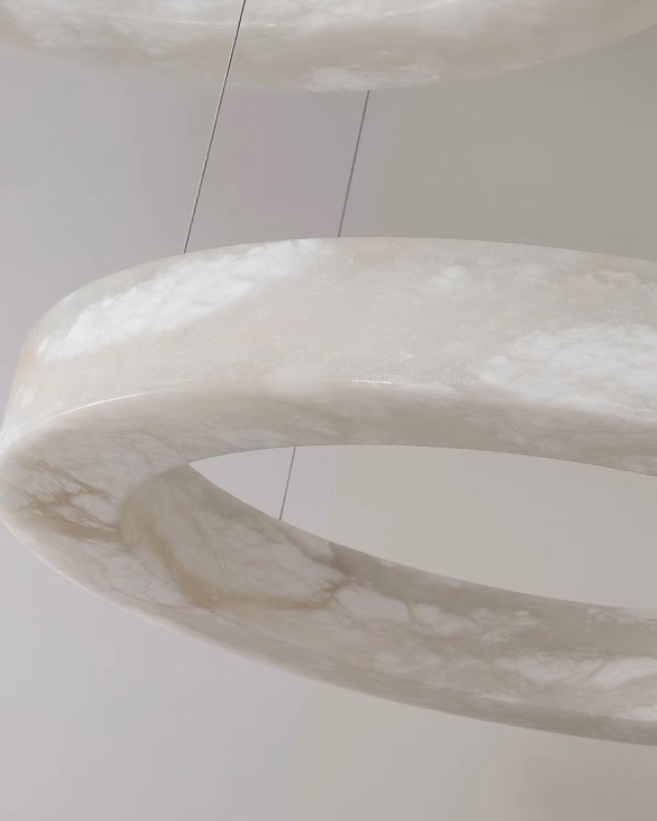 Marika Alabaster Chandelier - Elegant Design with Adjustable Height &