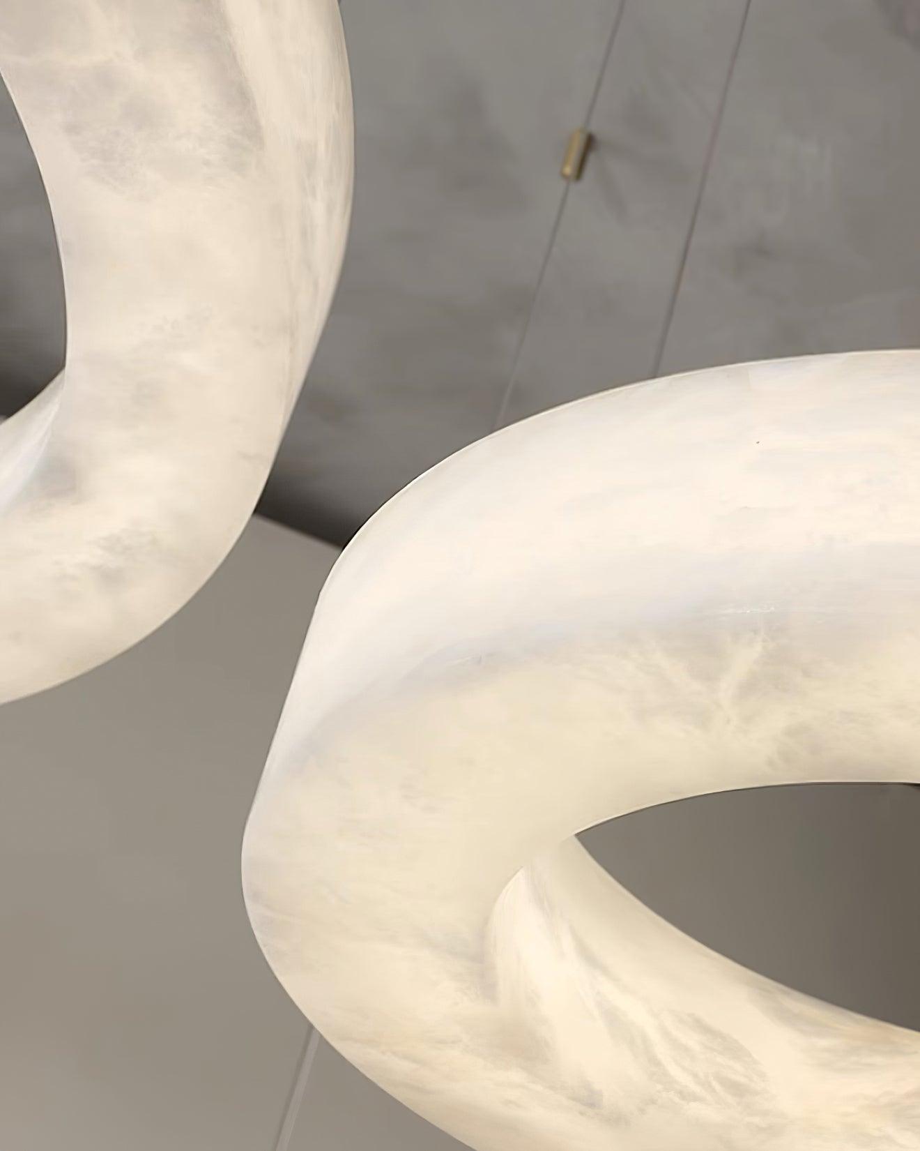 Marika Alabaster Chandelier - Elegant Design with Adjustable Height &