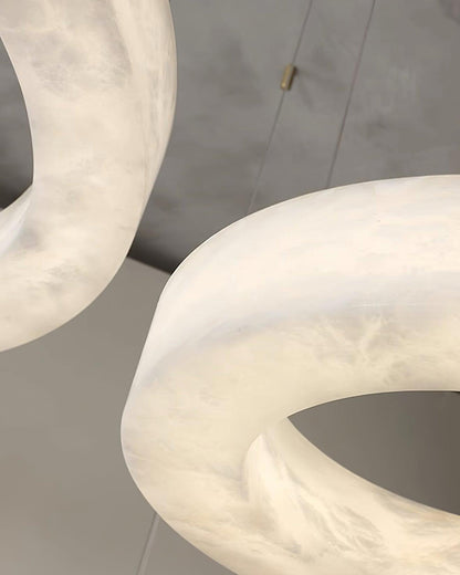 Marika Alabaster Chandelier - Elegant Design with Adjustable Height &