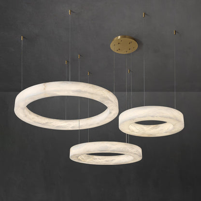 Marika Alabaster Chandelier - Elegant Design with Adjustable Height &