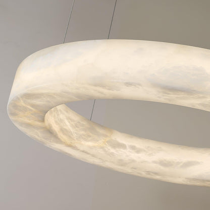 Marika Alabaster Chandelier - Elegant Design with Adjustable Height &
