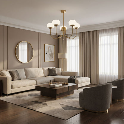 Elegant Marshmallow Chandelier - Adjustable Height, Soft Warm Light