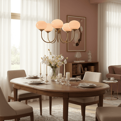 Elegant Marshmallow Chandelier - Adjustable Height, Soft Warm Light