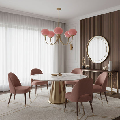 Elegant Marshmallow Chandelier - Adjustable Height, Soft Warm Light