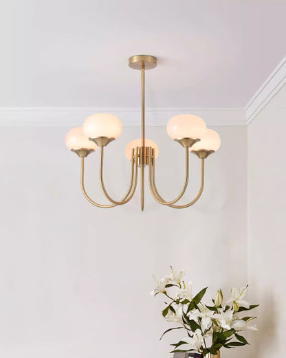 Elegant Marshmallow Chandelier - Adjustable Height, Soft Warm Light
