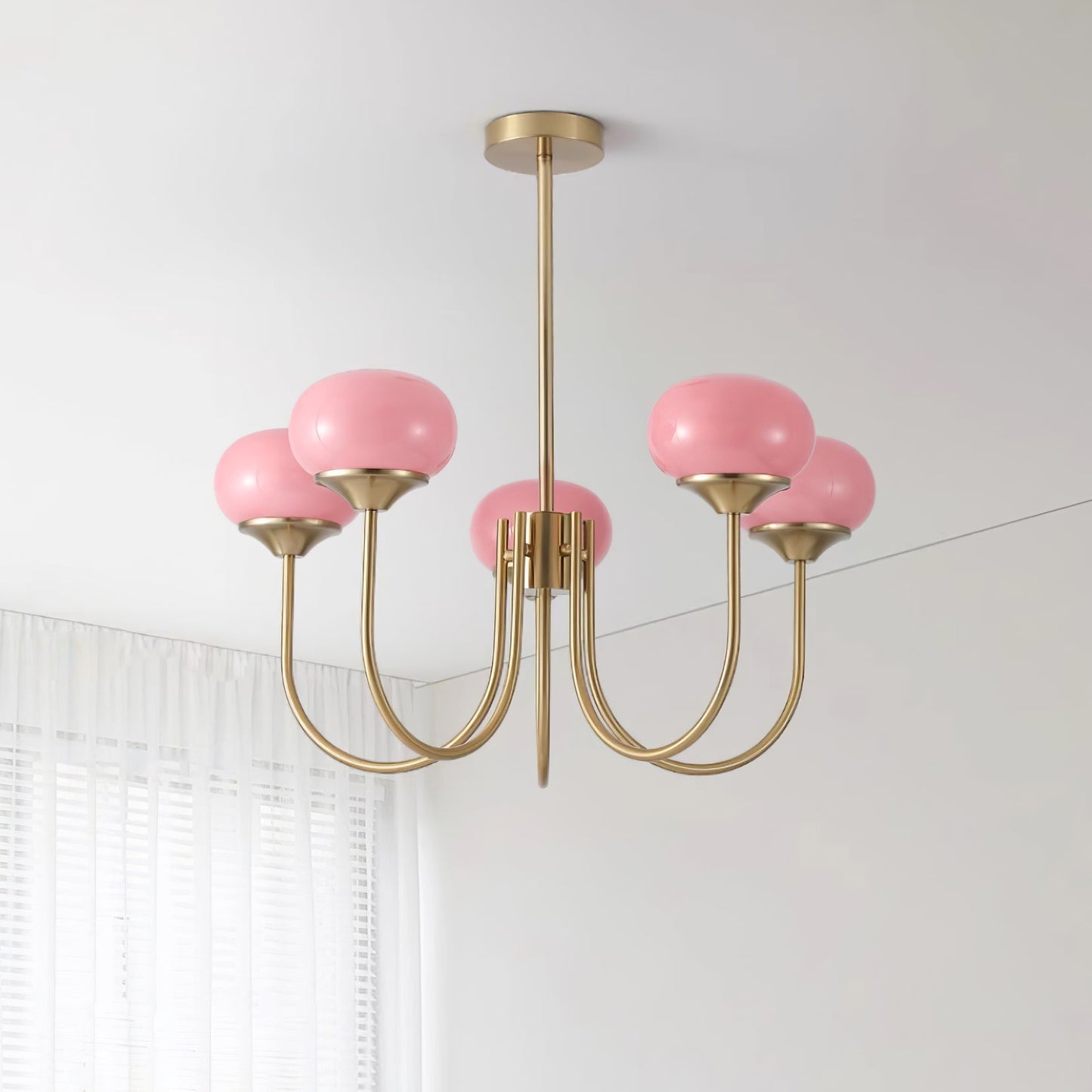 Elegant Marshmallow Chandelier - Adjustable Height, Soft Warm Light