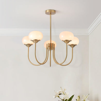 Elegant Marshmallow Chandelier - Adjustable Height, Soft Warm Light