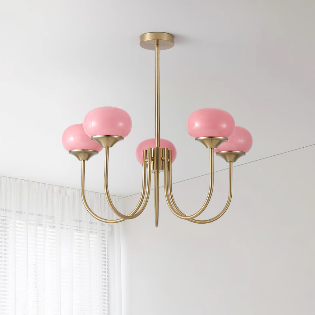 Elegant Marshmallow Chandelier - Adjustable Height, Soft Warm Light