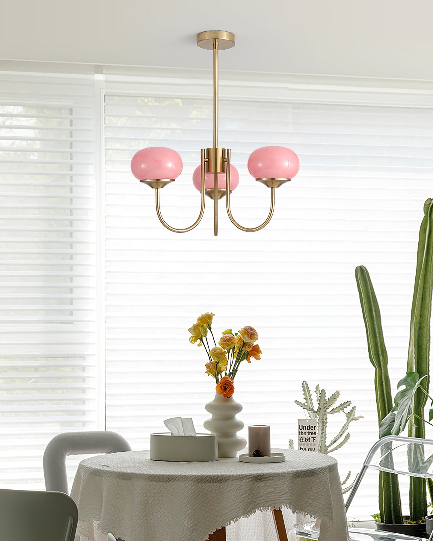 Elegant Marshmallow Chandelier - Adjustable Height, Soft Warm Light