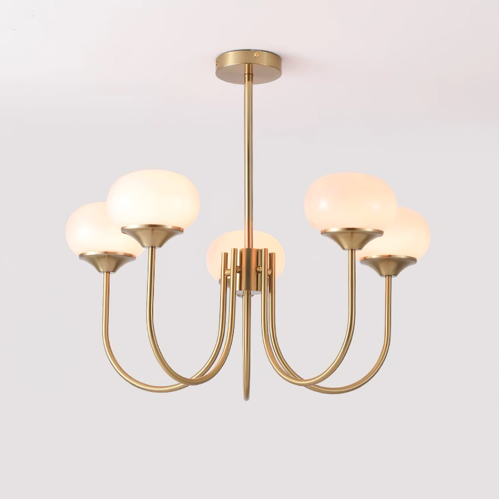 Elegant Marshmallow Chandelier - Adjustable Height, Soft Warm Light