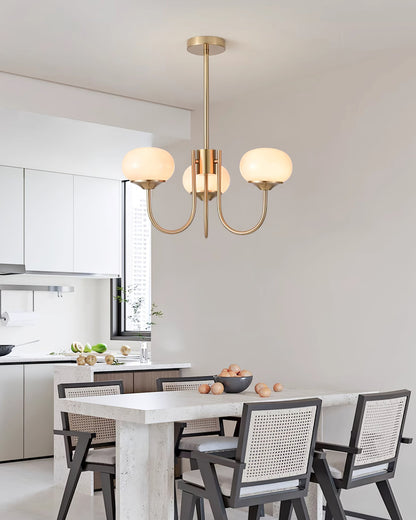 Elegant Marshmallow Chandelier - Adjustable Height, Soft Warm Light
