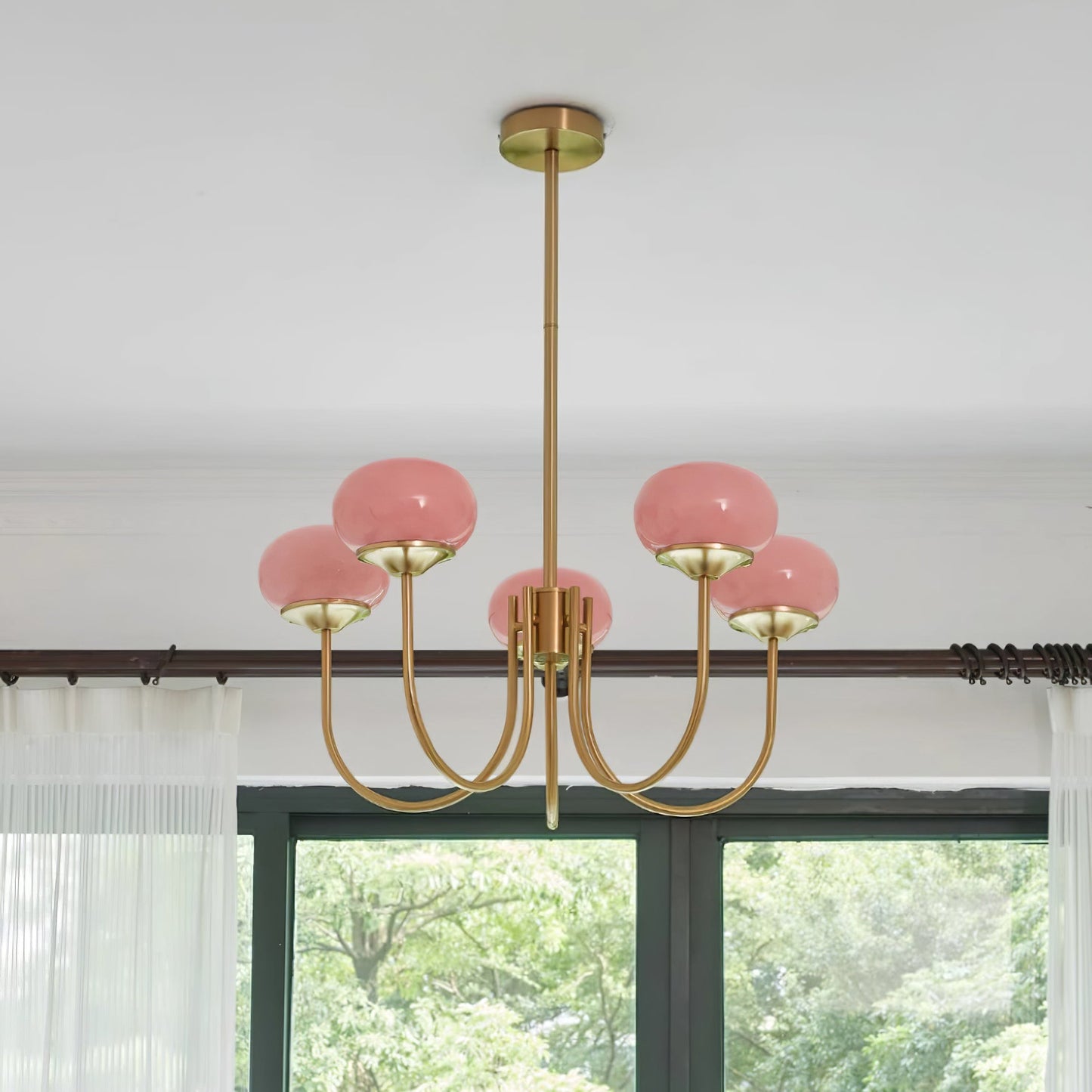 Elegant Marshmallow Chandelier - Adjustable Height, Soft Warm Light