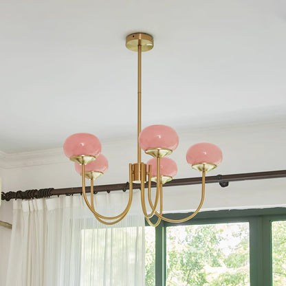 Elegant Marshmallow Chandelier - Adjustable Height, Soft Warm Light