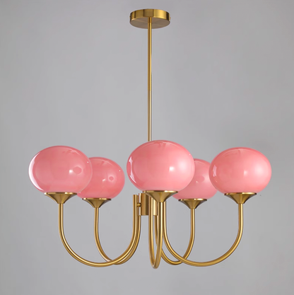 Elegant Marshmallow Chandelier - Adjustable Height, Soft Warm Light