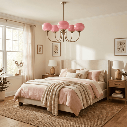 Elegant Marshmallow Chandelier - Adjustable Height, Soft Warm Light