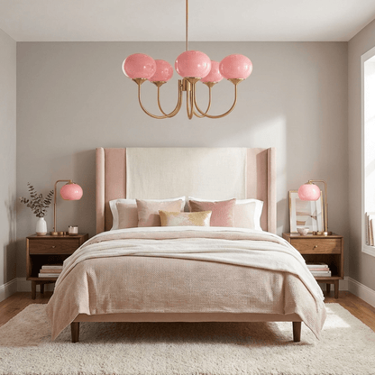 Elegant Marshmallow Chandelier - Adjustable Height, Soft Warm Light