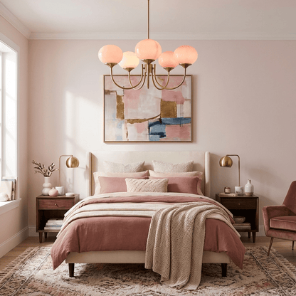 Elegant Marshmallow Chandelier - Adjustable Height, Soft Warm Light