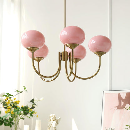 Elegant Marshmallow Chandelier - Adjustable Height, Soft Warm Light