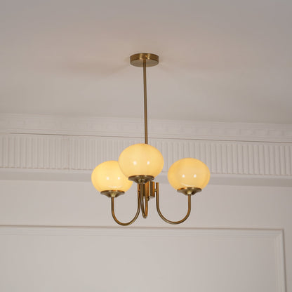 Elegant Marshmallow Chandelier - Adjustable Height, Soft Warm Light