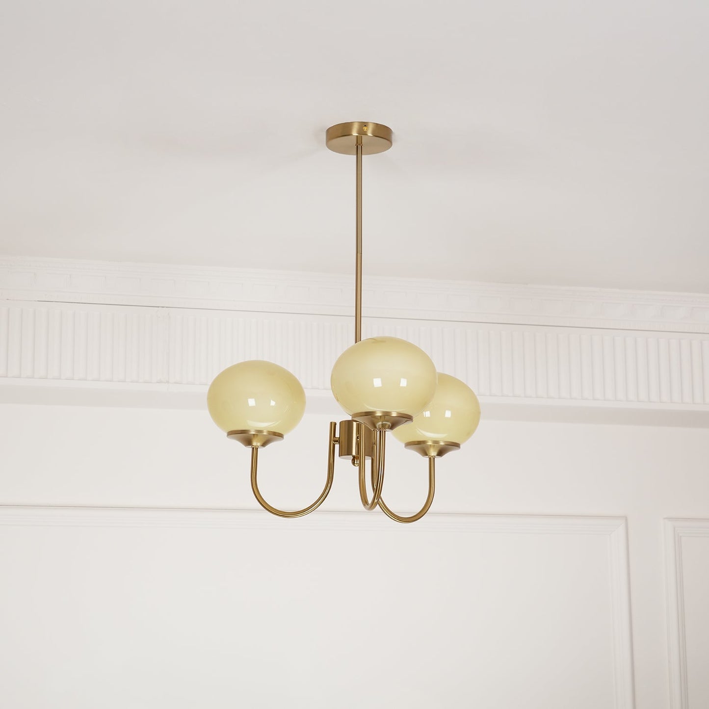 Elegant Marshmallow Chandelier - Adjustable Height, Soft Warm Light