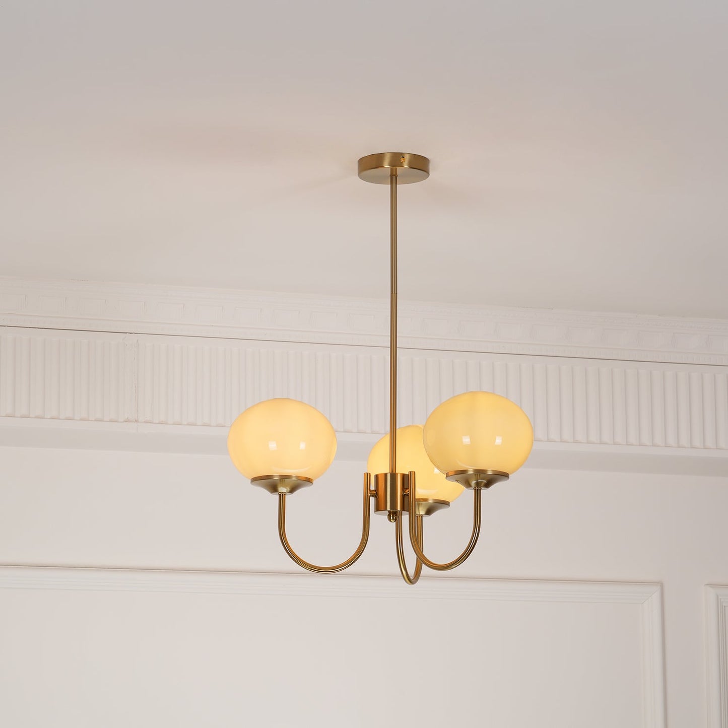 Elegant Marshmallow Chandelier - Adjustable Height, Soft Warm Light