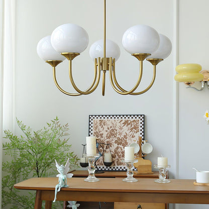 Elegant Marshmallow Chandelier - Adjustable Height, Soft Warm Light