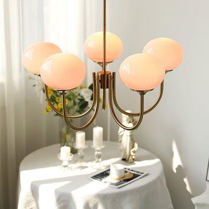 Elegant Marshmallow Chandelier - Adjustable Height, Soft Warm Light