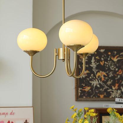 Elegant Marshmallow Chandelier - Adjustable Height, Soft Warm Light
