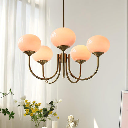Elegant Marshmallow Chandelier - Adjustable Height, Soft Warm Light