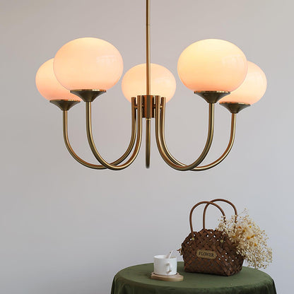 Elegant Marshmallow Chandelier - Adjustable Height, Soft Warm Light