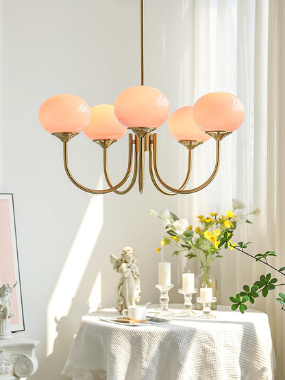 Elegant Marshmallow Chandelier - Adjustable Height, Soft Warm Light