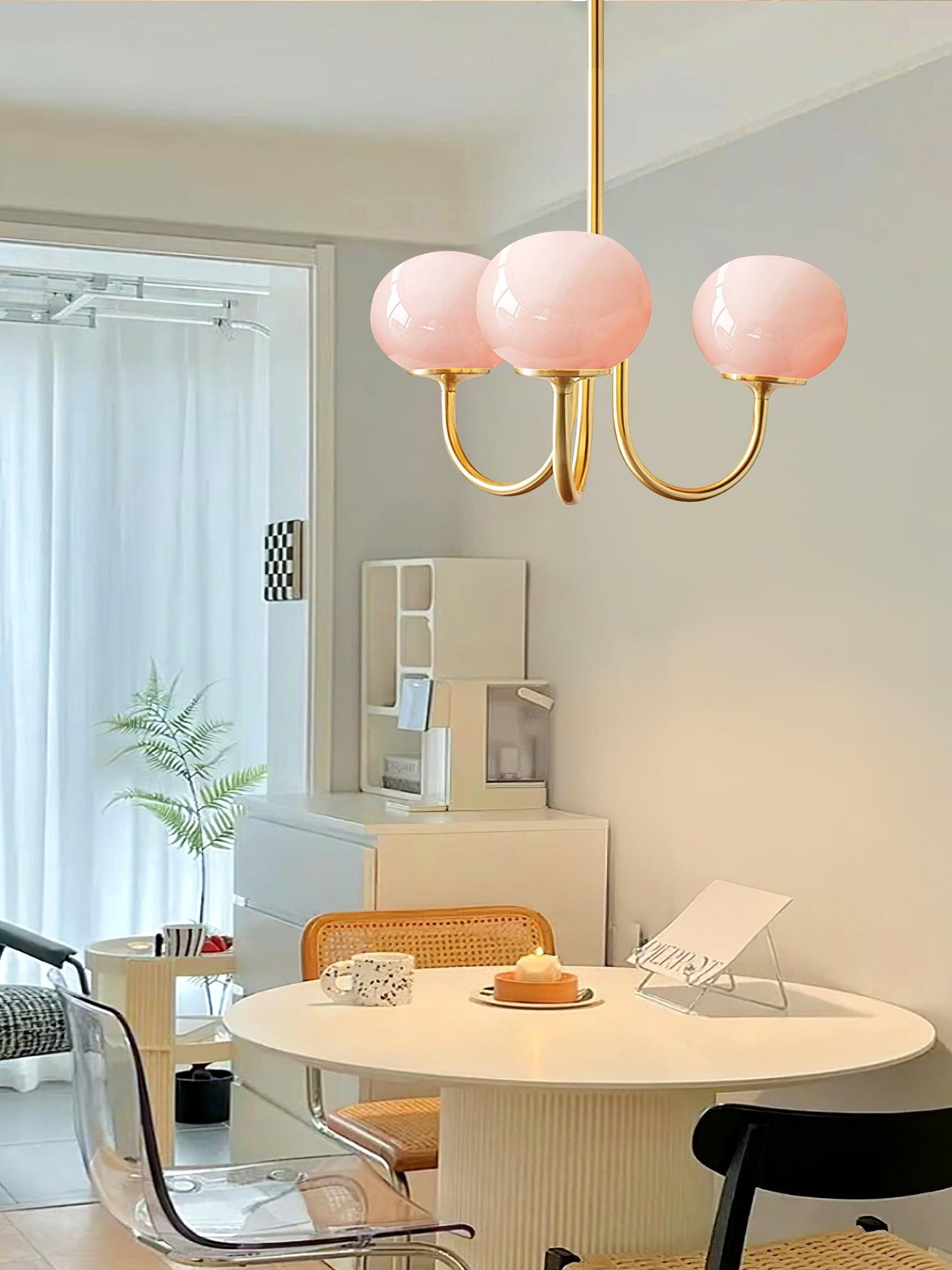Elegant Marshmallow Chandelier - Adjustable Height, Soft Warm Light