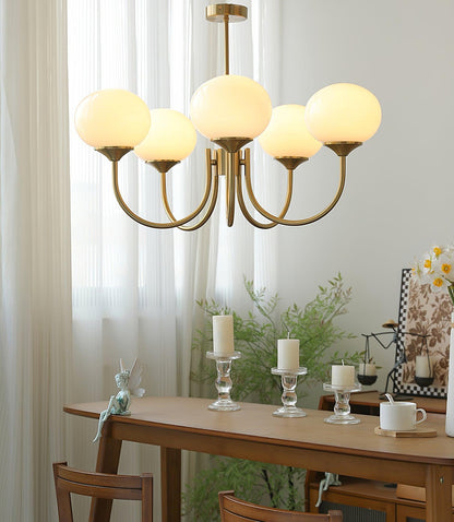 Elegant Marshmallow Chandelier - Adjustable Height, Soft Warm Light