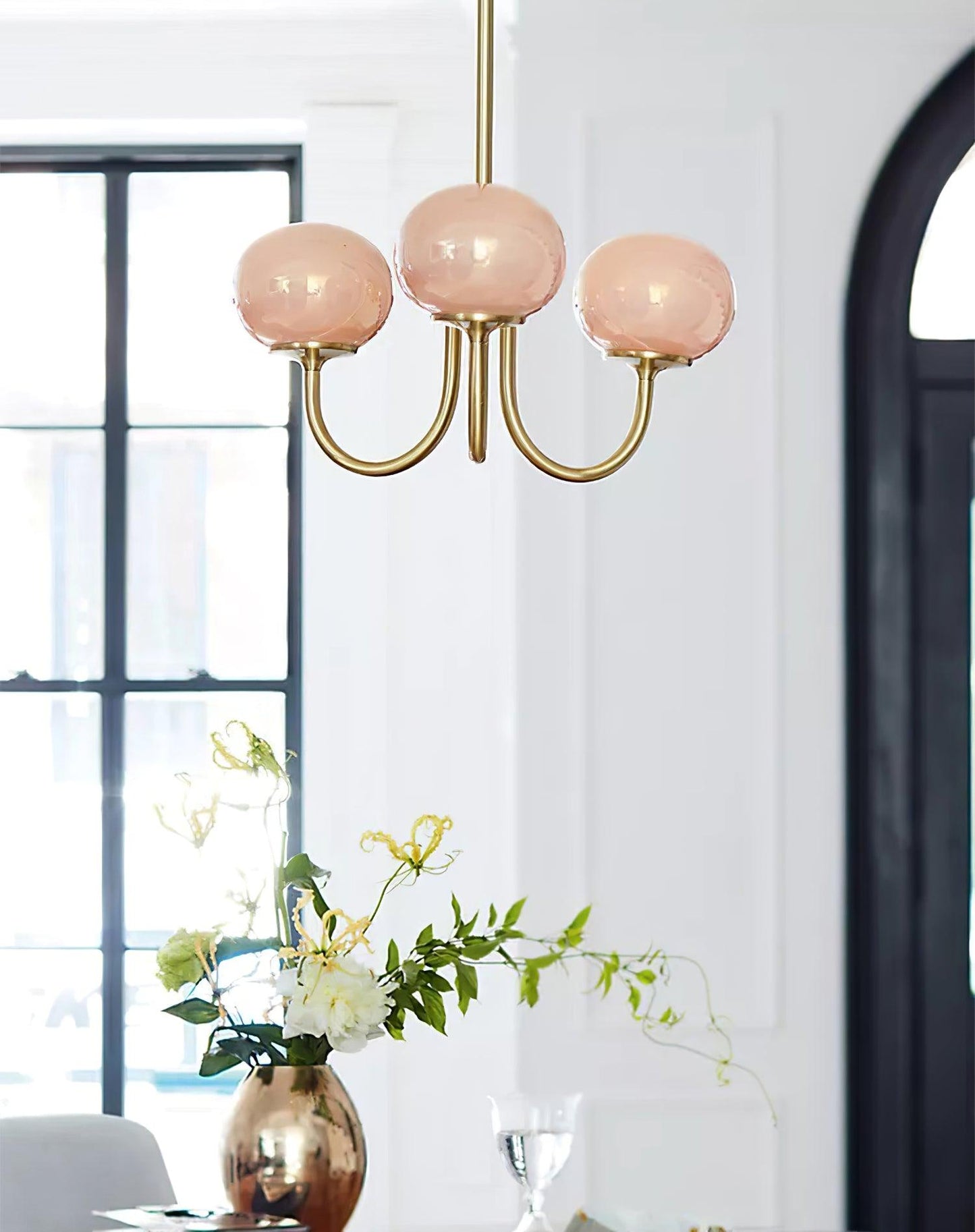 Elegant Marshmallow Chandelier - Adjustable Height, Soft Warm Light