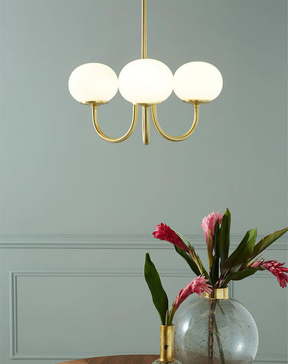 Elegant Marshmallow Chandelier - Adjustable Height, Soft Warm Light