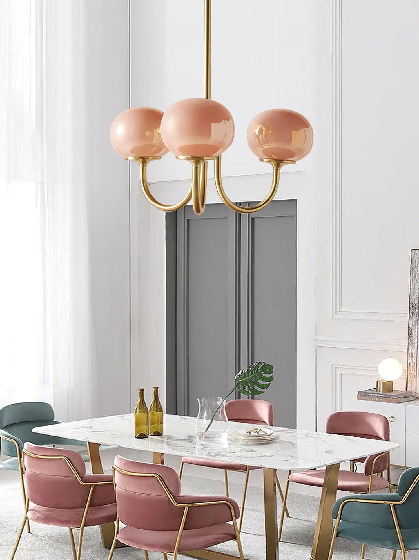 Elegant Marshmallow Chandelier - Adjustable Height, Soft Warm Light