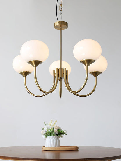 Elegant Marshmallow Chandelier - Adjustable Height, Soft Warm Light