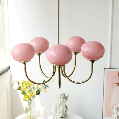 Elegant Marshmallow Chandelier - Adjustable Height, Soft Warm Light