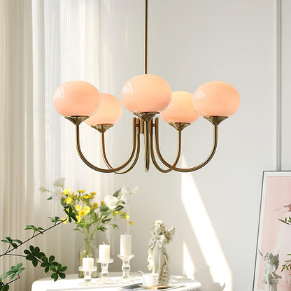 Elegant Marshmallow Chandelier - Adjustable Height, Soft Warm Light