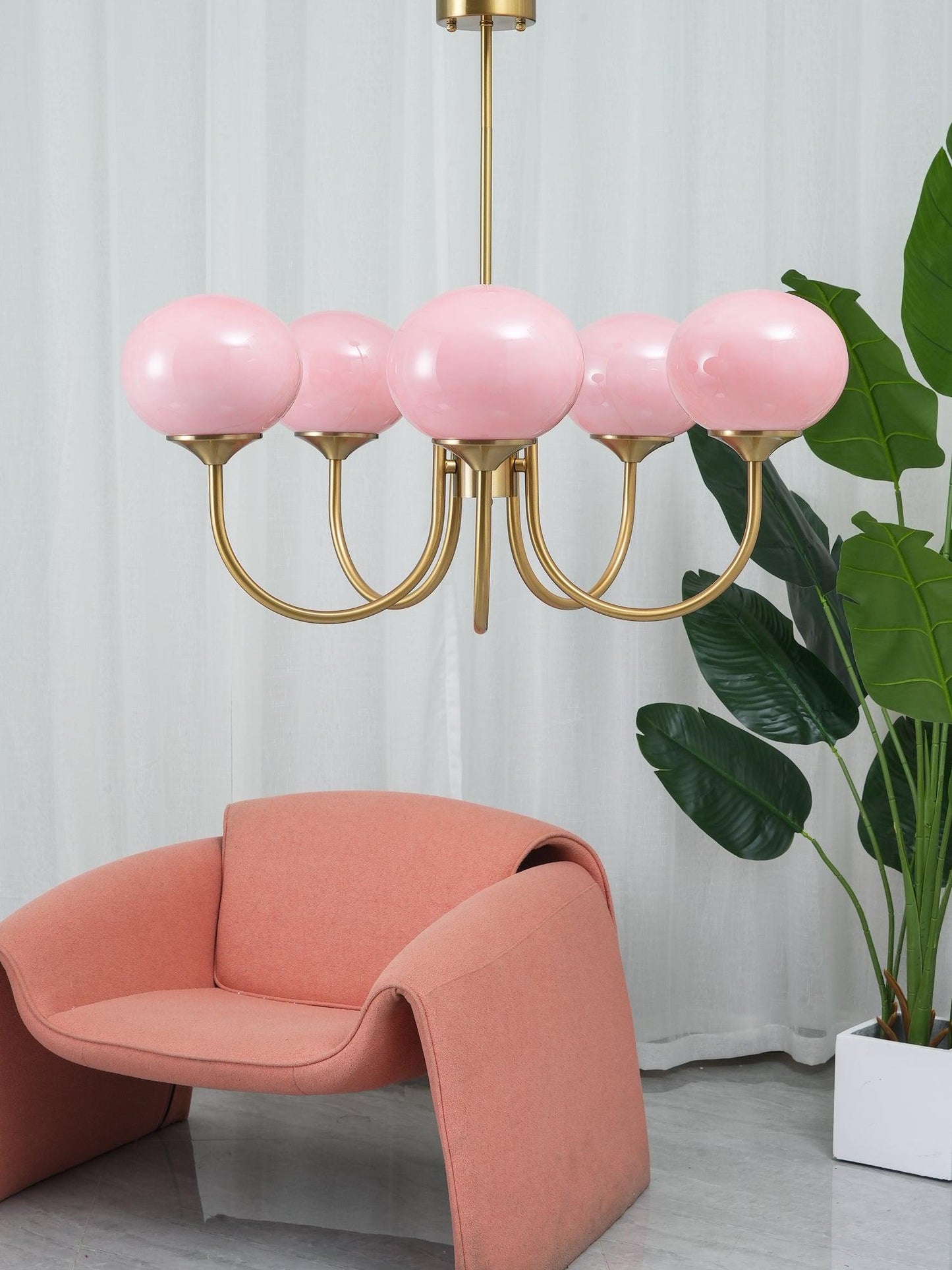 Elegant Marshmallow Chandelier - Adjustable Height, Soft Warm Light