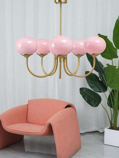 Elegant Marshmallow Chandelier - Adjustable Height, Soft Warm Light