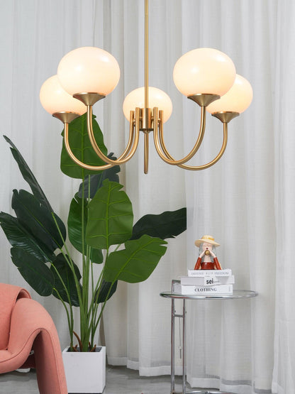 Elegant Marshmallow Chandelier - Adjustable Height, Soft Warm Light