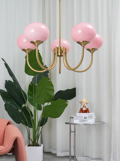 Elegant Marshmallow Chandelier - Adjustable Height, Soft Warm Light