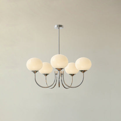 Elegant Marshmallow Chandelier - Adjustable Height, Soft Warm Light