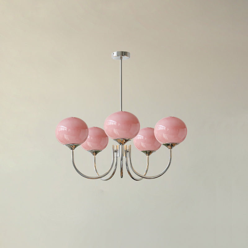 Elegant Marshmallow Chandelier - Adjustable Height, Soft Warm Light