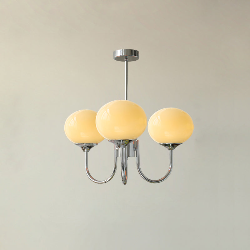 Elegant Marshmallow Chandelier - Adjustable Height, Soft Warm Light